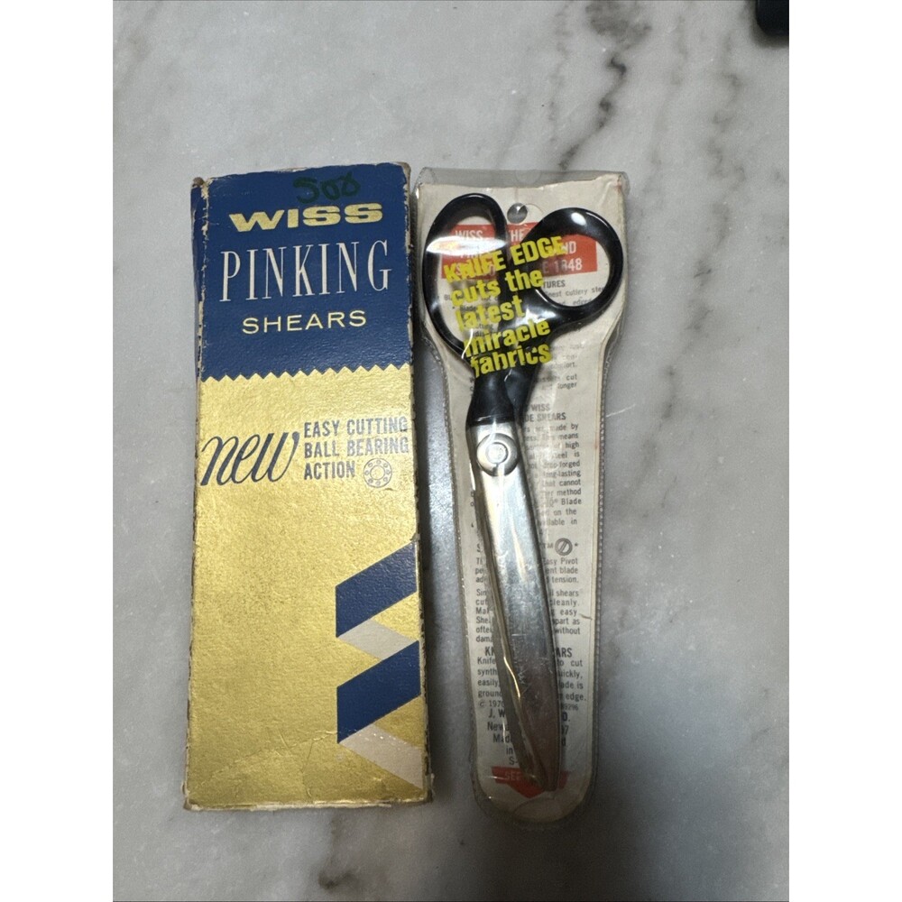 Vintage Wiss Pinking Shears No. CB-7 Original Packaging Made in USA Newark NJ